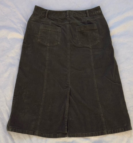 WOMENS CHRISTOPHER & BANKS SIZE 12 LONG DARK GREEN CORDUROY SKIRT - Picture 3 of 3