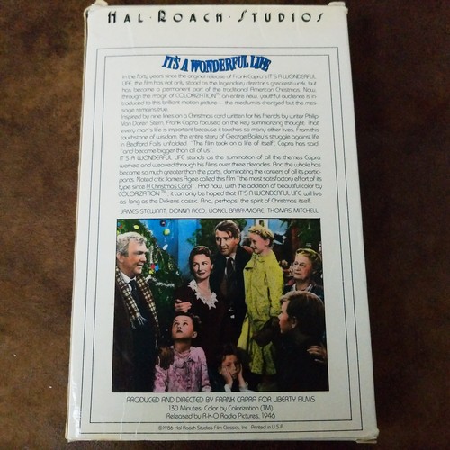 It's a Wonderful Life (VHS 1986 Colorized Version) James Stewart Donna Reed - Picture 2 of 4