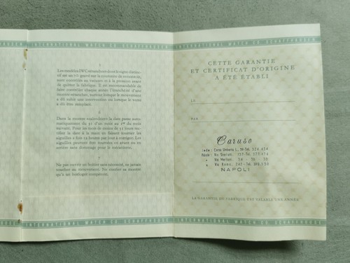 IWC rare vintage warranty booklet with stamp dealer year 1963 - Imagen 9 de 10