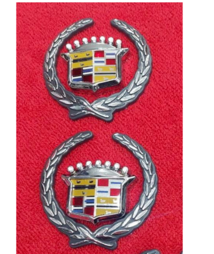 NEW 70s 80s 90s CADILLAC ROOF PANEL CREST WREATH EMBLEM SET 4 PCS. FAST SHİP - Picture 2 of 4