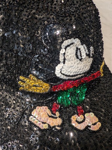 Very Rare Vintage 80s Mickey Mouse Fully Beaded Sequin Hat One Size Fits Most - Picture 7 of 11