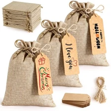 25 Sets Reusable Burlap Gift Bags with Drawstring 5x7 Inch Party Favor Gift Bags
