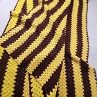 Vintage Crochet Afghan Grannycore Blanket Shawl Chunky 86x29 Fall Retro 80s