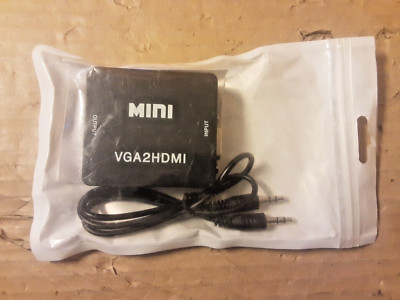 Mini VGA zu HDMI HD 1080P HDTV Video Audio Konverter Box Adapter für PC Laptop