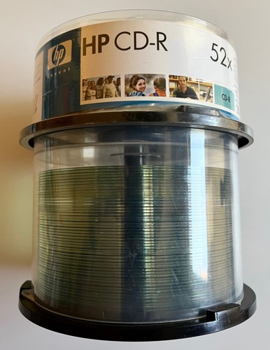 HP CD-R 700Mb 52x Blank BLUE Recordable Discs – Sealed & Open Box Combo 65 Pack