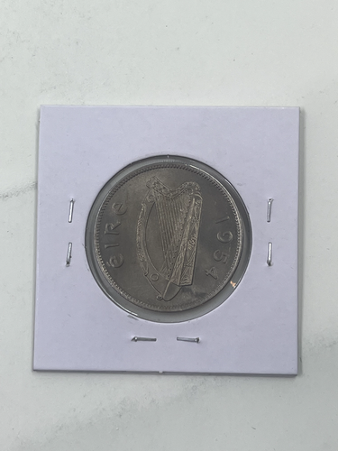 S12 - Ireland 2 Shilling/1 Florin 1954 Brilliant Unc. Copper-Nickel Coin Salmon - Picture 3 of 4