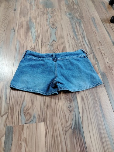 Vintage LEI blau Denim mittelhoher Bund kurz Junior Damen Y2K 90er Größe 13 34 x 3" - Bild 11 von 14