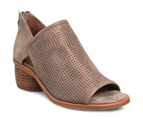 NEW Sofft Carleigh Leather Peep-Toe Sandal Bootie US 8.5 Coffee Perf w/Back Zip - Picture 1 of 18
