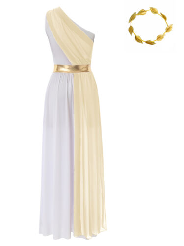Damen Römische Göttin Kostüm Cosplay Römisch Kleid Mit Zubehör Halloween Robe - Bild 12 von 79