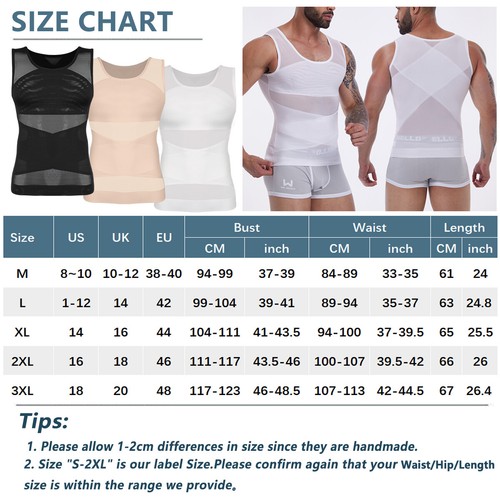 Men Body Shaper Tank Top Abdomen Gynomastica Compression Vest Gym Slimming Shirt - Bild 12 von 35