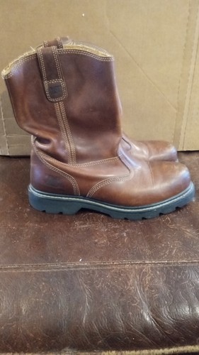 MEN'S CAT 11" LEATHER BIKER BOOTS SZ. 11 PULL ON PRE OWNED - Picture 1 of 11