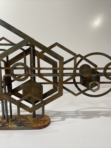 ABSTRACT METAL SCULPTURE MODERNISM EXPRESSIONISM BRUTALISM FRANK COTA LISTED - Picture 5 of 11
