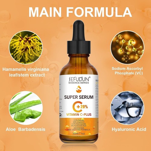 Vitamin C Face Lift Serum SOLUTION Hyaluronic Acid For Micro Needle Derma Roller - Picture 3 of 8