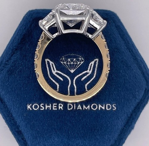 In 14k Multi Gold 7.00TCW Radiant Cut Lab Grown Diamond/CVD Wedding Gift Ring - Picture 7 of 17