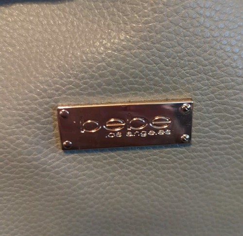 Bebe Green Gray Satchel Handbag Purse Crossbody Shoulder Bag Manmade Leather - Picture 8 of 8