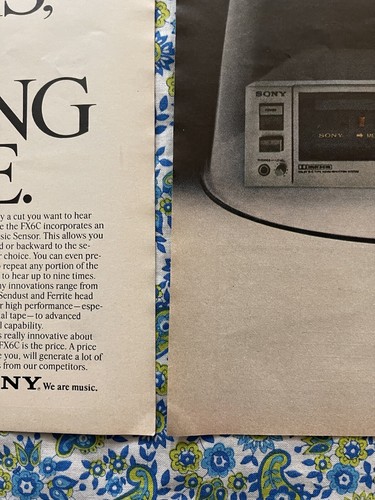 Vintage 1981 Sony TC-FX6C Cassette Recorder Print Ad - Picture 5 of 9