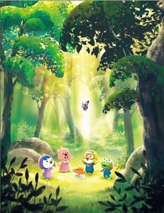 Jigsaw-Puzzle-500-Pieces-Pororo-Cute-Penguin-with-Friends-in-Butterfly-Forest