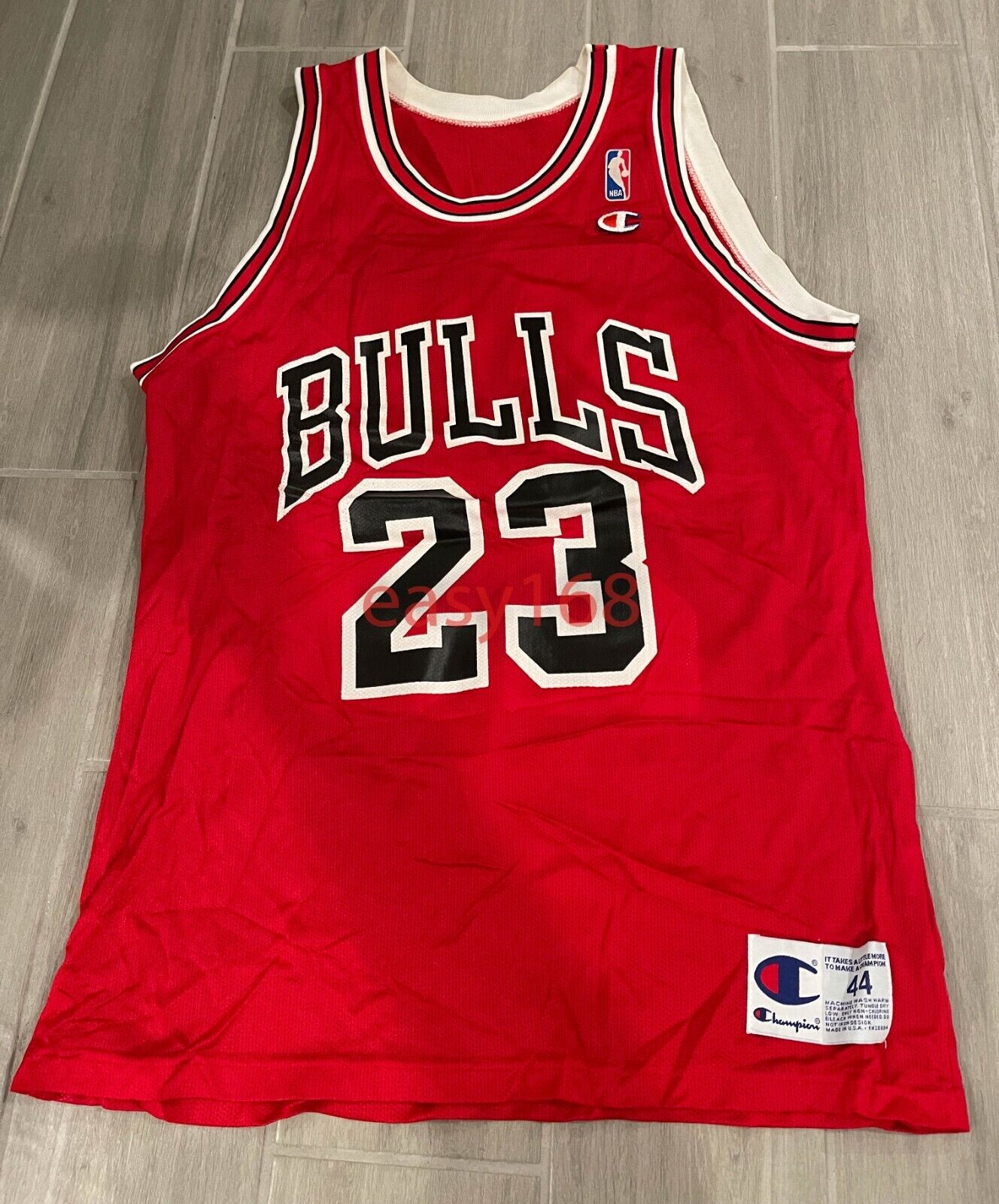 Vintage MICHAEL JORDAN #23 Chicago Bulls Black Champion NBA Jersey Sz 48