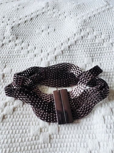 Copper 3 Strand Mesh Magnetic Bracelet Closure Size 9” - Picture 3 of 6