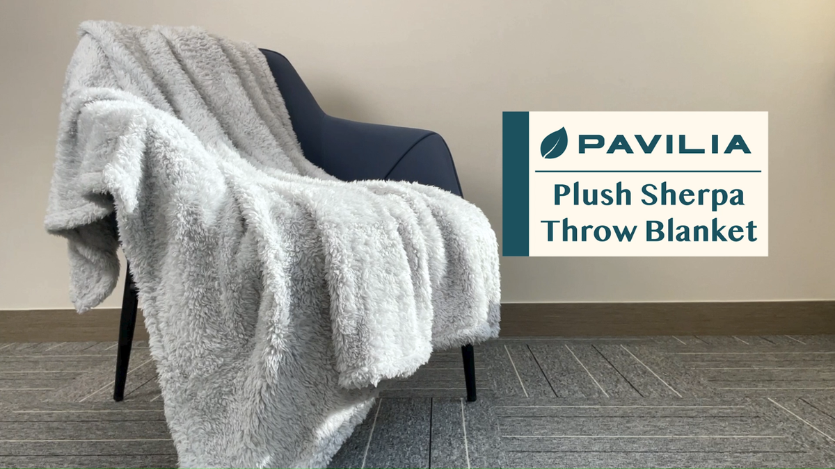 Soft Fuzzy Warm Cozy Throw Blanket with Fluffy Sherpa Fleece for