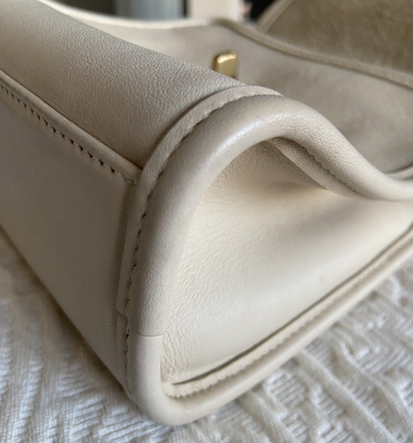 Borsa a tracolla Coach Vintage #9983 Regina Flap Turn Lock Top a mano, anni 90 USA - Avorio - Foto 10 di 14