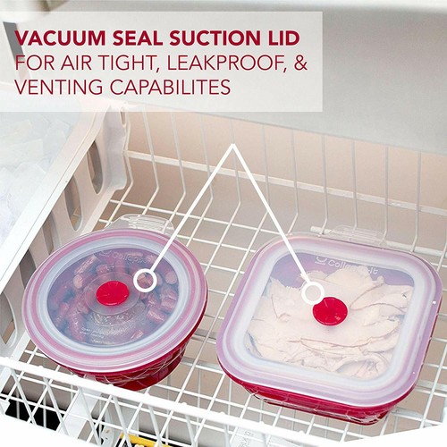 Collapse-it 4-Piece Silicone Food Storage Containers Gray Round Set Grey Kitchen - Bild 4 von 8