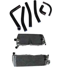 RADIATORS + Silicone HOSES Fit KTM 500 MX 500MX 1989, BLACK