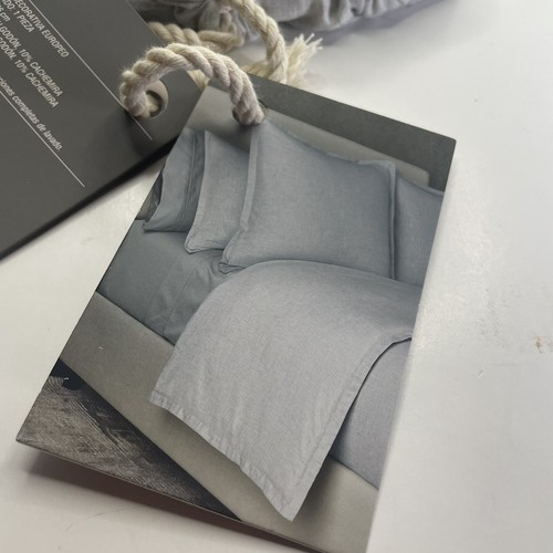 The Threadery Luxe Cotton Cashmere European Pillow Sham in Light Grey 26" x 26" - Picture 9 of 9