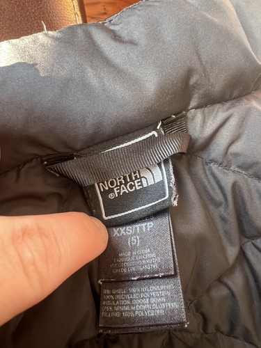 North Face Vest Girls XXS (5) Black Puffer Quilted Nylon Goose Down 550 Zip - Picture 9 of 11