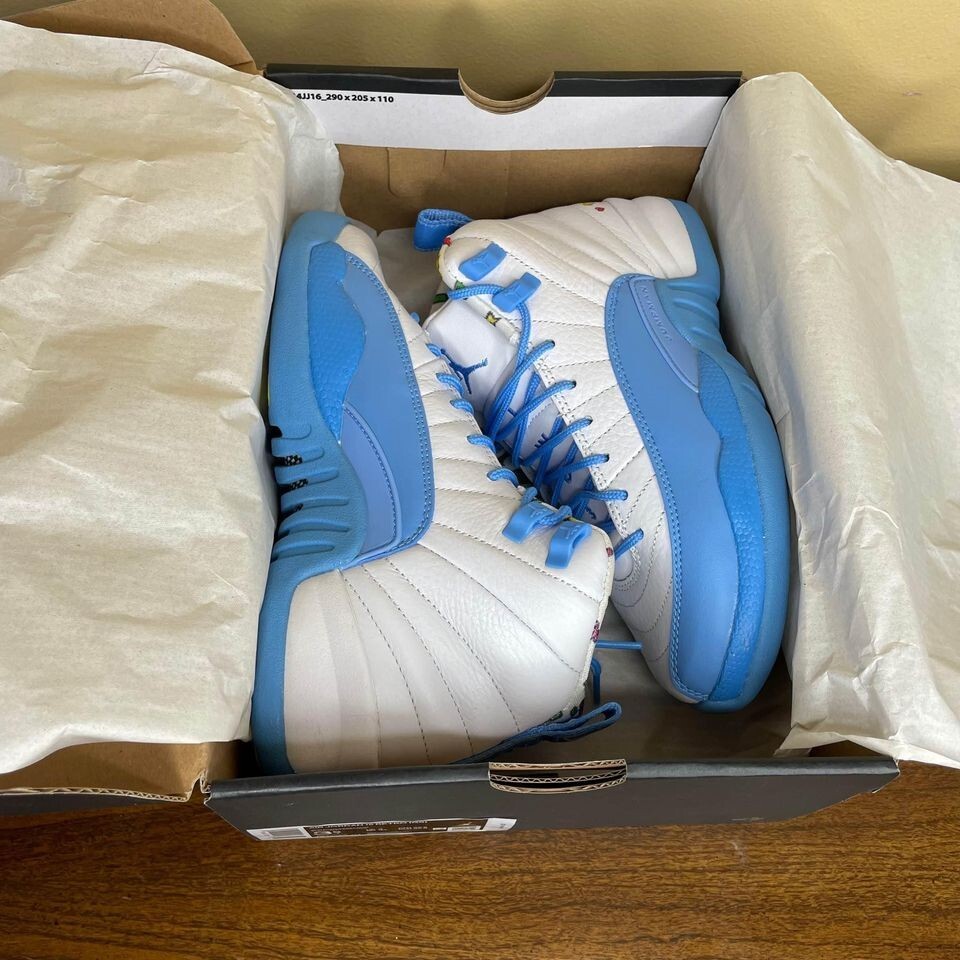 Nike Air Jordan 12 Retro GS Emoji White & Blue Kids DQ4365