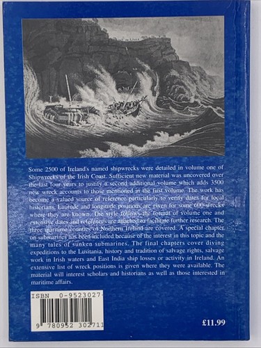 Shipwrecks of the Irish Coast by Edward J. Bourke, Vol. 2 Paperback 1998, B138 - Picture 2 of 7