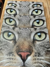 4 x Tischsets Katze Katzenmotiv Kork Hitzebeständig Placemats Cat Katzen Braun