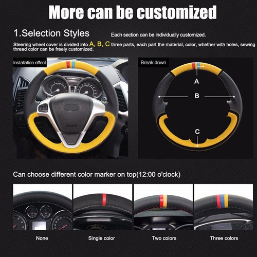Sewing Steering Wheel Wrap Cover Leather Interior Wrap For Tesla Model 3 2024 - Picture 9 of 11
