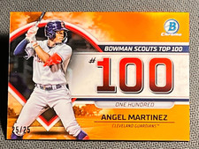 2023 Bowman Chrome ORANGE REFRACTOR BOWMAN SCOUTS TOP 100 #100 Angel Martinez/25
