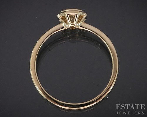 14k Yellow Gold Round GIA Natural .61ct Diamond Solitaire Bezel Ring i19099 - Picture 5 of 6