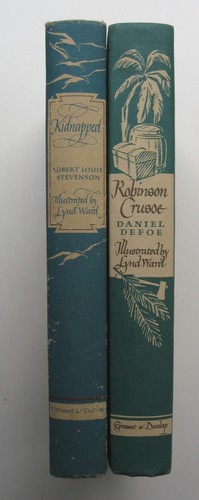 KIDNAPPED Robert L Stevenson/ROBINSON CRUSOE Daniel Defoe HC ILLUS JUNIOR LIB -W - Picture 4 of 23