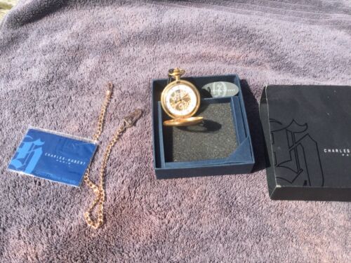 New Charles-Hubert Paris Mechanical Pocket Watch with Chain - Picture 3 of 3