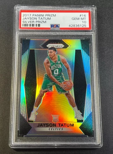 JAYSON TATUM 2017 PANINI PRIZM #16 SILVER ROOKIE RC PSA 10 GEM CELTICS NBA