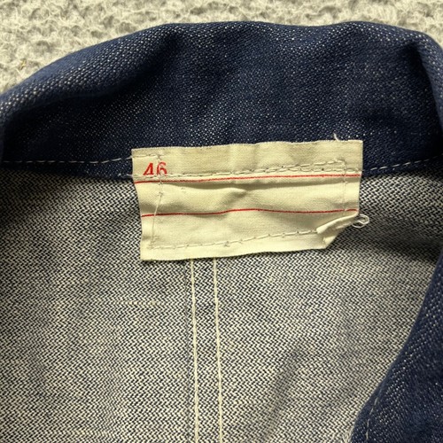 Vtg Denim Chore Coat Mens 46 Indigo Blue Barn Jacket Work Wear Outdoors Retro - Picture 4 of 12