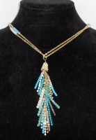 White House Black Market Cerulean Confetti Tassel Necklace White House Black Market Cerulean Confetti Tassel Necklace