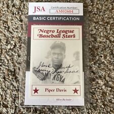 Piper Davis JSA Signed 1986 Fritsch Negro League Stars Autograph