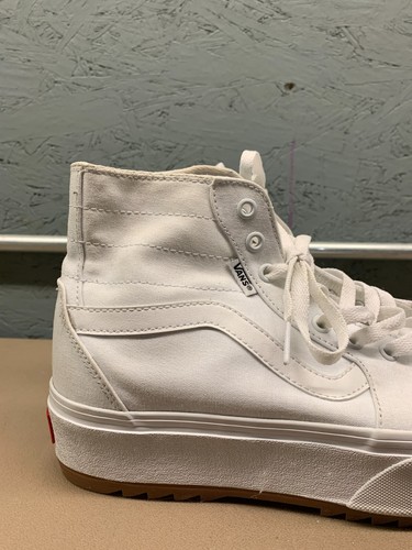 Vans Sk8-Hi Stacked Platform Sneakers Women’s Size 11 White Canvas High-Top - Picture 2 of 13
