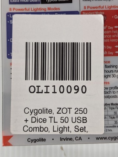 NEW Cygolite Zot 250 USB Daylight Visible Light COMBO - Picture 5 of 6