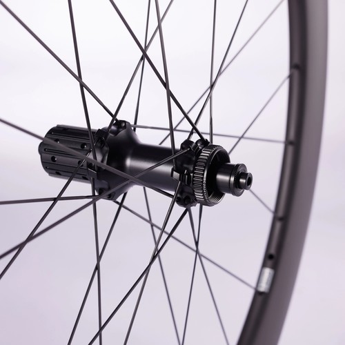 Carbon Fiber Road Bike Wheelset 33-60mm Depth Disc Brake 700c 36T Ratchet Hub - Picture 8 of 8