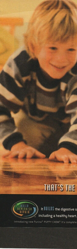 Printed ad 2004 10 ½ x 8 Purina Puppy Chow Beagle Hound Puppy little boy - Picture 6 of 7