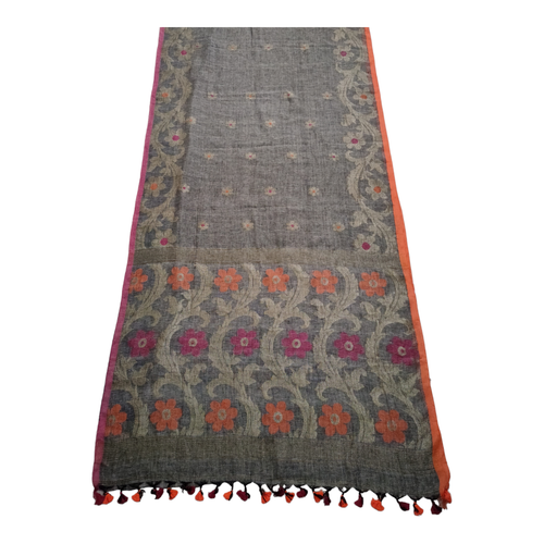 Authentic Linen By Linen Jamdani Saree With BP Handloom Soft Linen Jamdani Saree - Picture 22 of 25