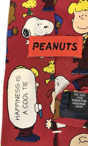 Vintage Peanuts Herren Seidenkrawatte "Happiness Is A Cool Tie" Snoopy Charlie Brown - Bild 3 von 10