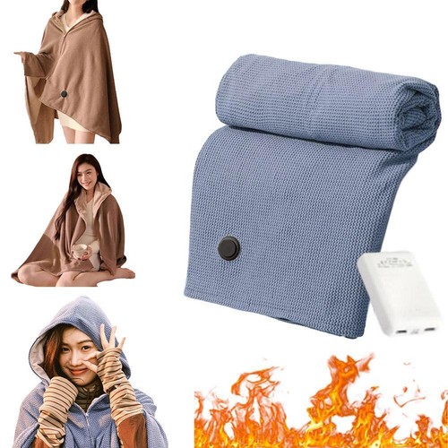 1x USB Elektrisch Beheizte Wohndecke Warm Poncho Wickeldecke Tragbar Sha HOT! - Bild 18 von 21