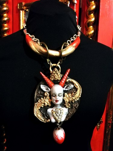 dark gothic jewelry punk talisman necklace amulet pendant satanic vatika vatican - Picture 6 of 24