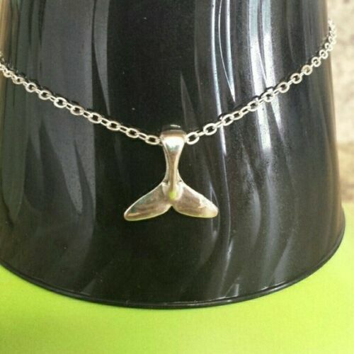 Cavigliera coda di balena bracciale argento cavigliera coda di balena gioielli oceano nautica cavigliera - Foto 3 di 4